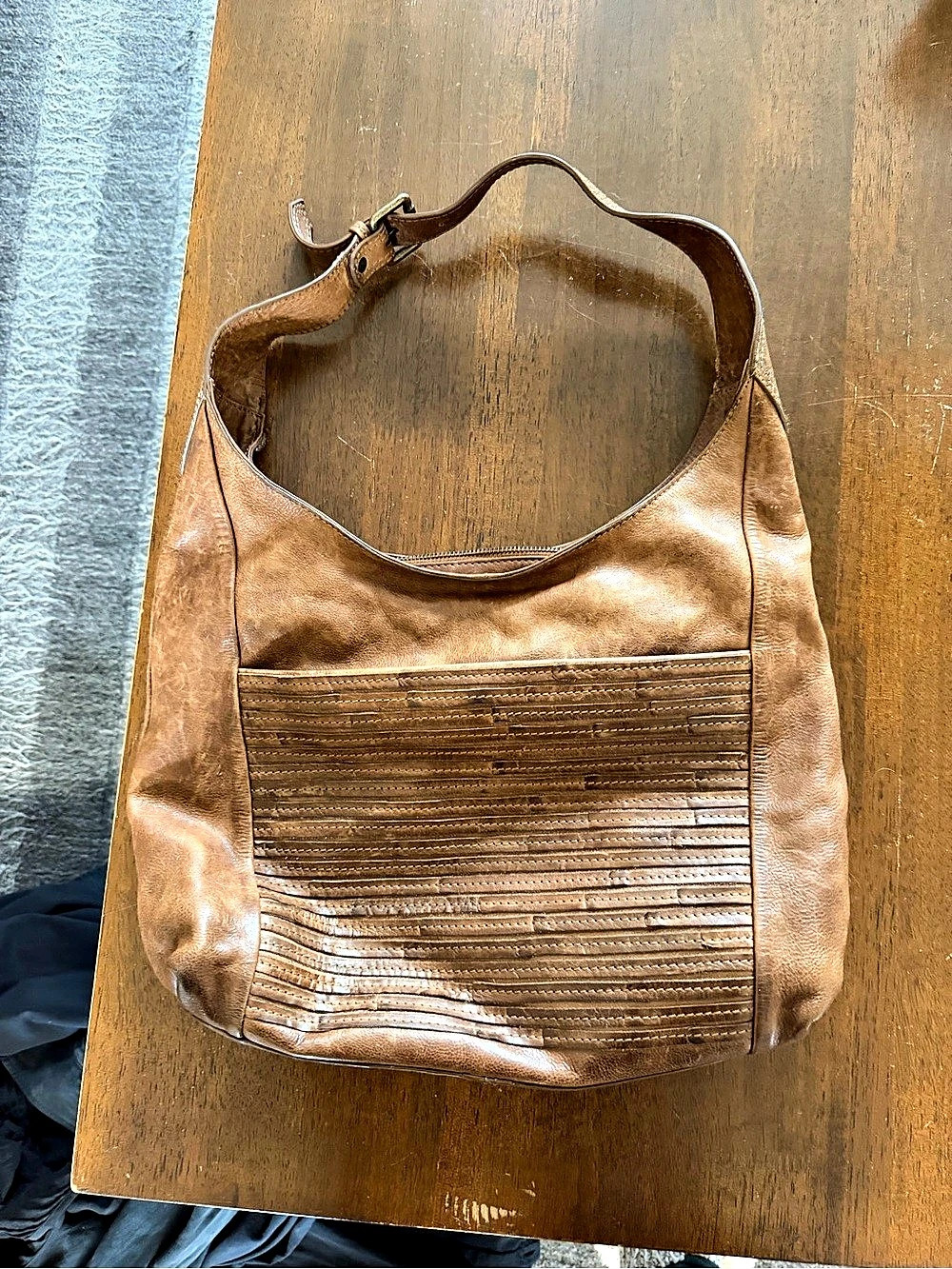Nino boss  Brown Leather-Look Hobo Bag